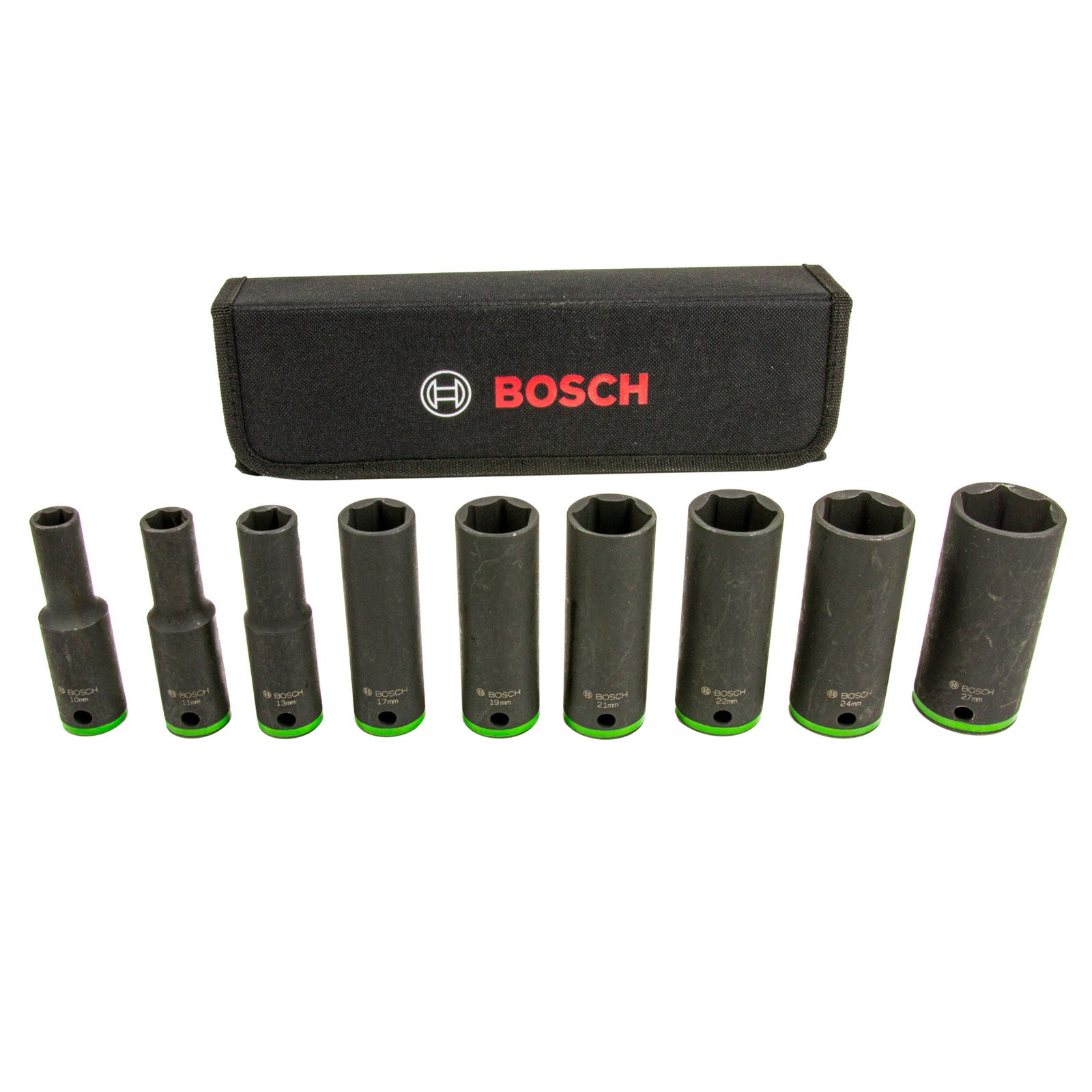 Bosch Professional 9-tlg. Steckschlüsseleinsätze-Set für 27 mm - SW Impact, 10 Optimiert 1/2\