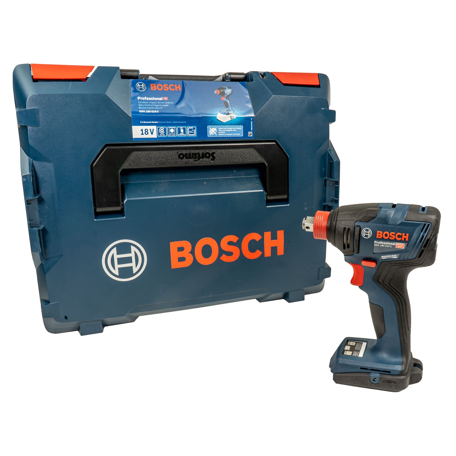 Bosch Professional C Nm L-BOXX 136 18V-210 Lader Drehmoment, GDX Akku ohne & in 210 Akku-Drehschlagschrauber