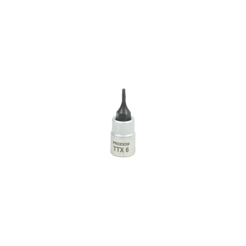 1/4" TTX- Einsatz (TTX 5 - TTX 40 wählbar, Länge: 33 mm, Sockel aus CrV-Stahl, Steckschlüsseleinsatz Torx mit Stirnlochbohrung)