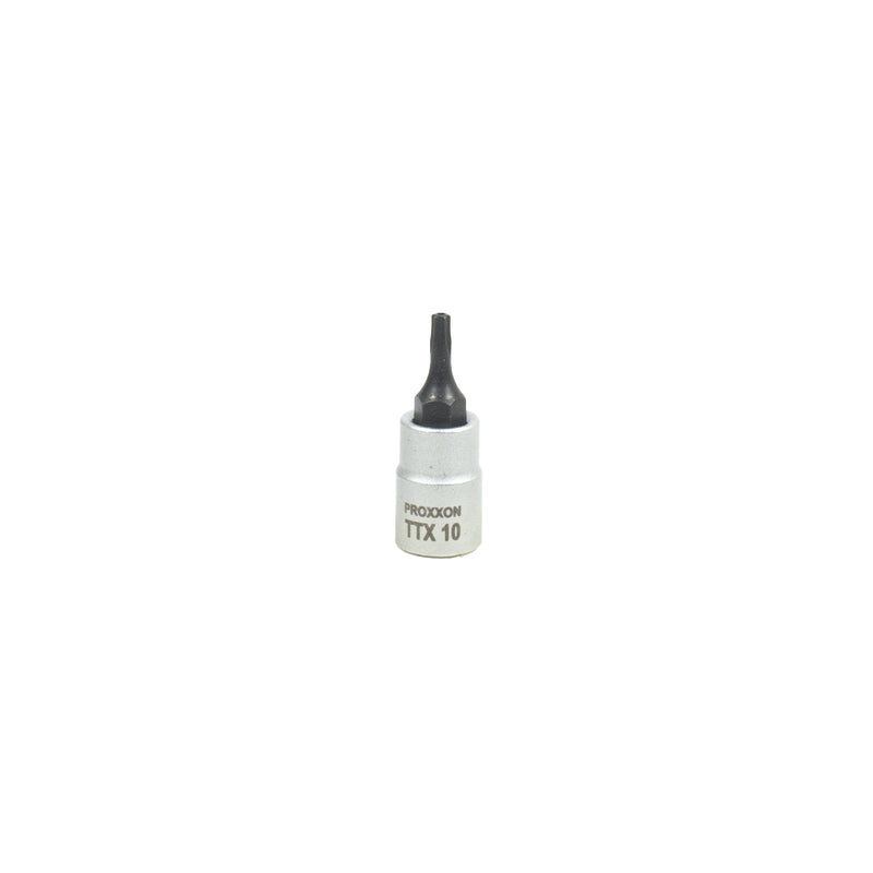 1/4" TTX- Einsatz (TTX 5 - TTX 40 wählbar, Länge: 33 mm, Sockel aus CrV-Stahl, Steckschlüsseleinsatz Torx mit Stirnlochbohrung)
