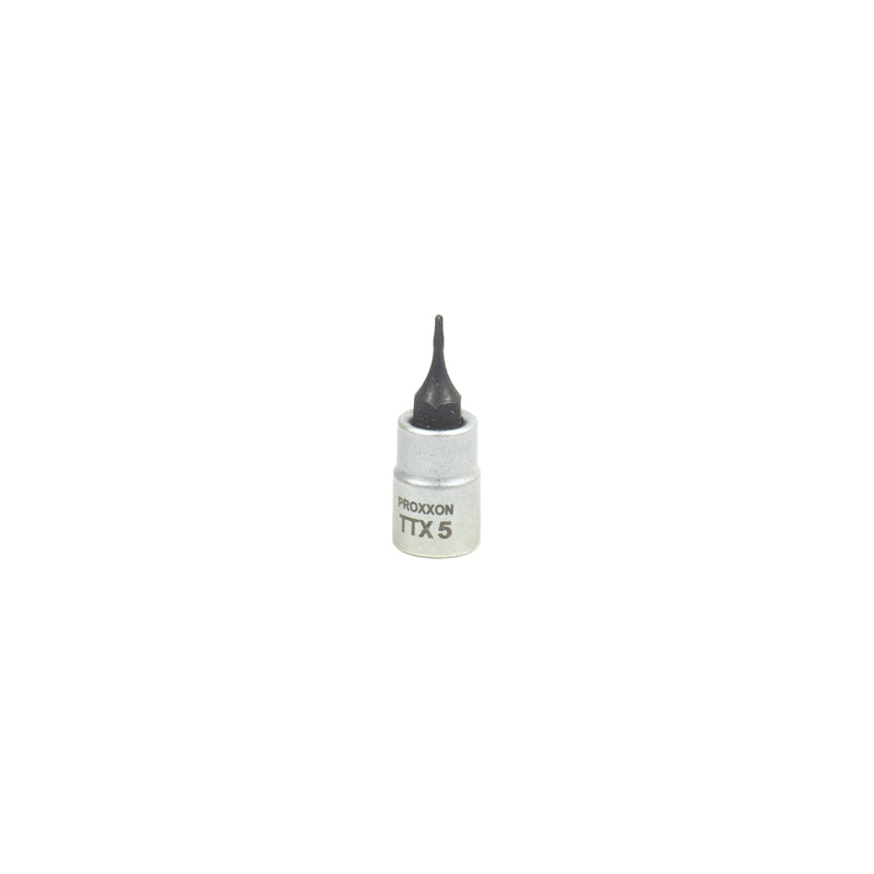 1/4" TTX- Einsatz (TTX 5 - TTX 40 wählbar, Länge: 33 mm, Sockel aus CrV-Stahl, Steckschlüsseleinsatz Torx mit Stirnlochbohrung)