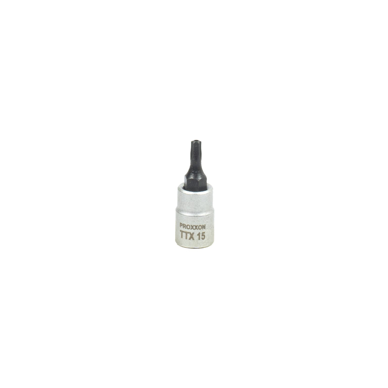 1/4" TTX- Einsatz (TTX 5 - TTX 40 wählbar, Länge: 33 mm, Sockel aus CrV-Stahl, Steckschlüsseleinsatz Torx mit Stirnlochbohrung)