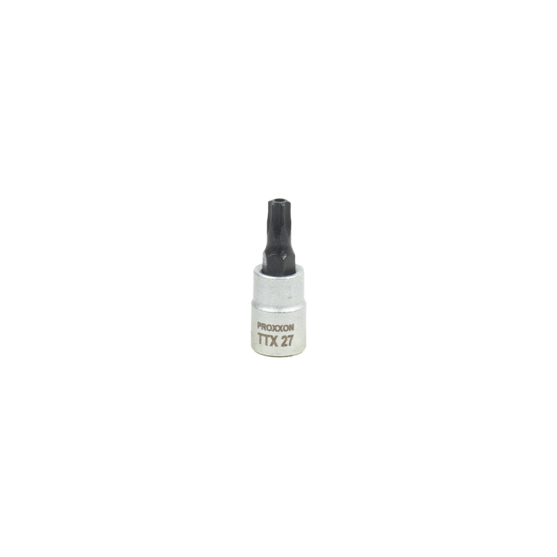 1/4" TTX- Einsatz (TTX 5 - TTX 40 wählbar, Länge: 33 mm, Sockel aus CrV-Stahl, Steckschlüsseleinsatz Torx mit Stirnlochbohrung)