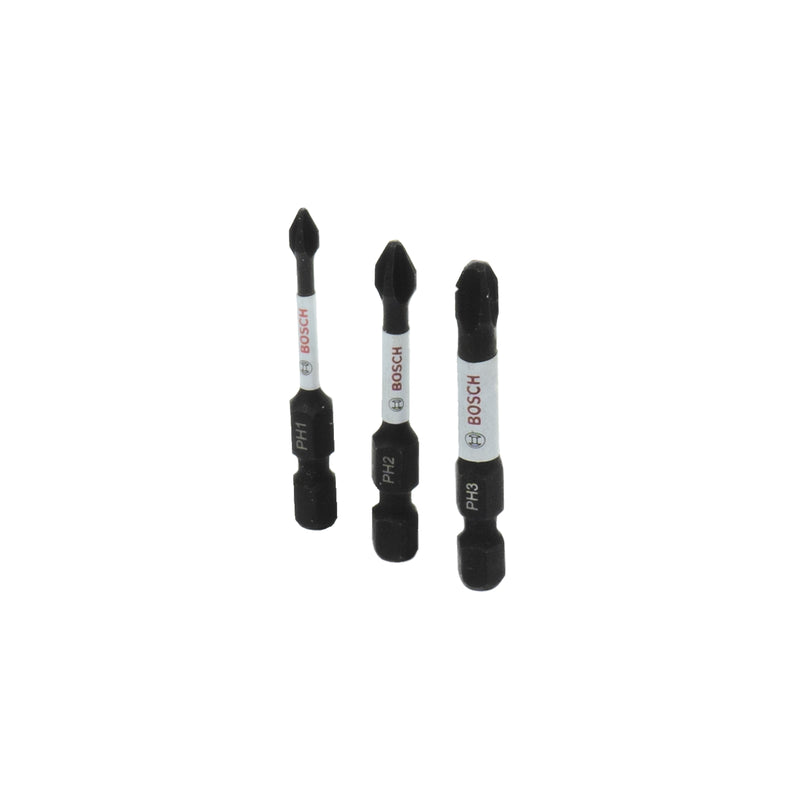 Impact Control Schrauber Bit Set (1 x PH1 / 1 x PH2 / 1 x PH3, Länge: 50 mm)