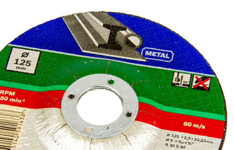 5 tlg. DIY Trennscheiben-Set gekröpft für Metall, 125 mm x 2,5 mm