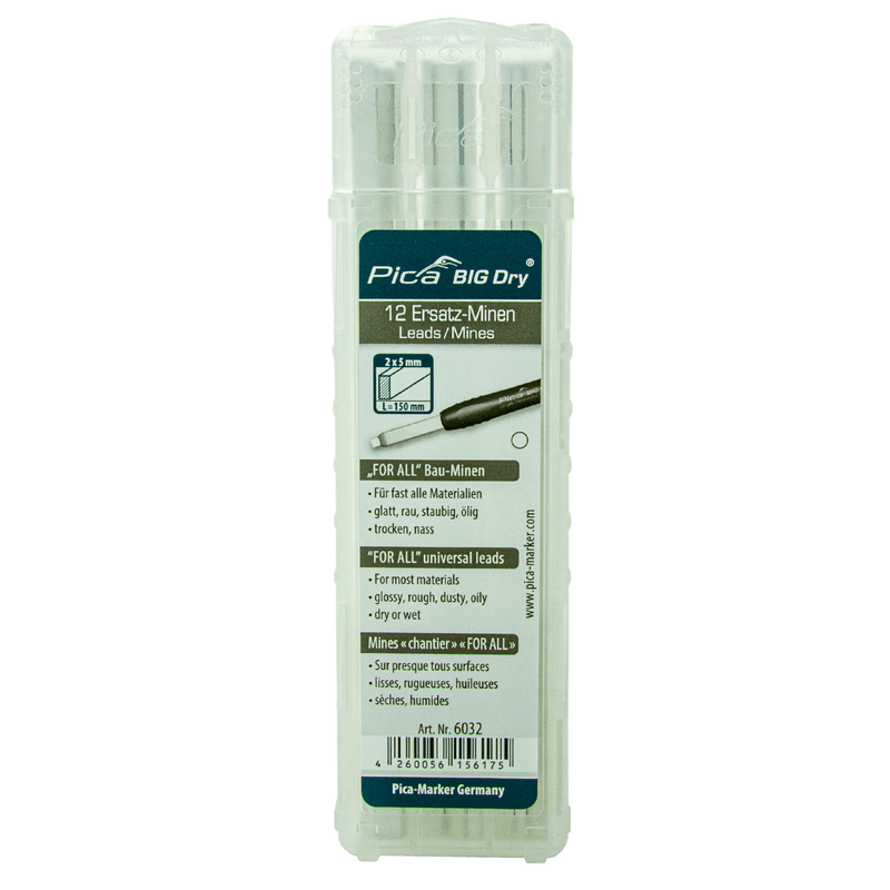 BIG Dry Ersatz-Minen 6030 / 6031 / 6032 (FOR ALL Ersatzminen, 12 Stück, Farbe: Graphit, Rot, Weiß wählbar)