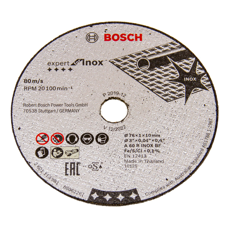 Trennscheiben 76 mm, 5 Stück, Expert for Inox, GWS 12V / 10.8V-76