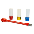 Drehmomentschlüssel Set 1/2" mit 40 - 200 Nm (für Radwechsel, KFZ, inkl. Steckschlüssel SW 17 - 19 - 21 mm, Torsionsstab 120 Nm)