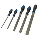 Werkstattfeilen-Set 5-tlg. (Hieb 1: flachstumpf, halbrund, rund / Hieb 2: flachstumpf, dreikant)