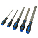 Werkstattfeilen-Set 5-tlg. (Hieb 1: flachstumpf, halbrund, rund / Hieb 2: flachstumpf, dreikant)
