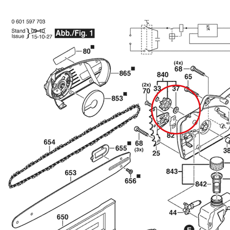 Filzring für AKE 30 / 35 / 40 / 30-17 / 30-19 / 35-17 / 35-19 / 40-17 / 40-19 (auch S / PRO Modelle) | GKE 35 / 40 BCE (Kettensäge)