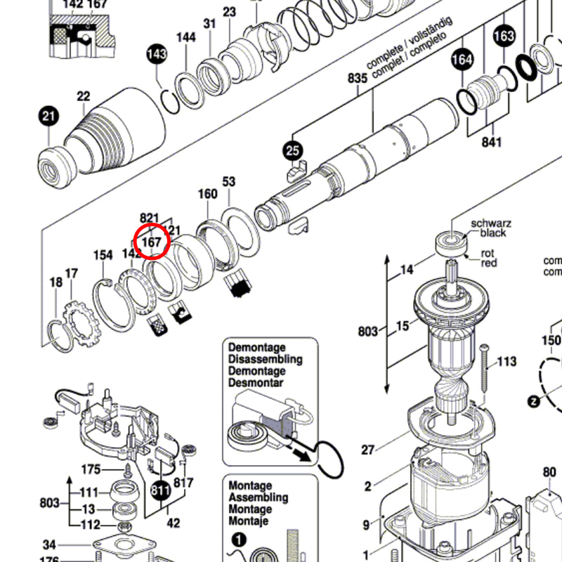 Radial-Wellendichtring für Stemmhammer GSH 5 E / 388 / 500 / 388 X / 5 CE