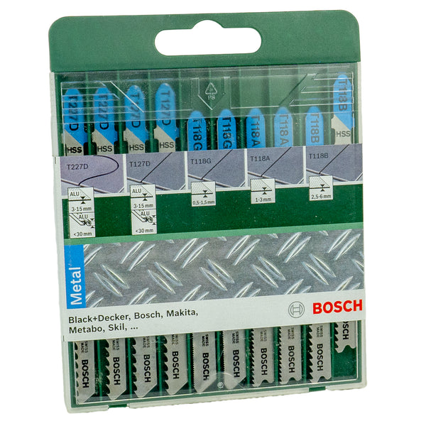Stichsägeblatt-Set 10-tlg. für Metall (T-Schaft-Aufnahme, Metal, T 118 A / T 118 B / T 118 G / T 127 D / T 227 D)