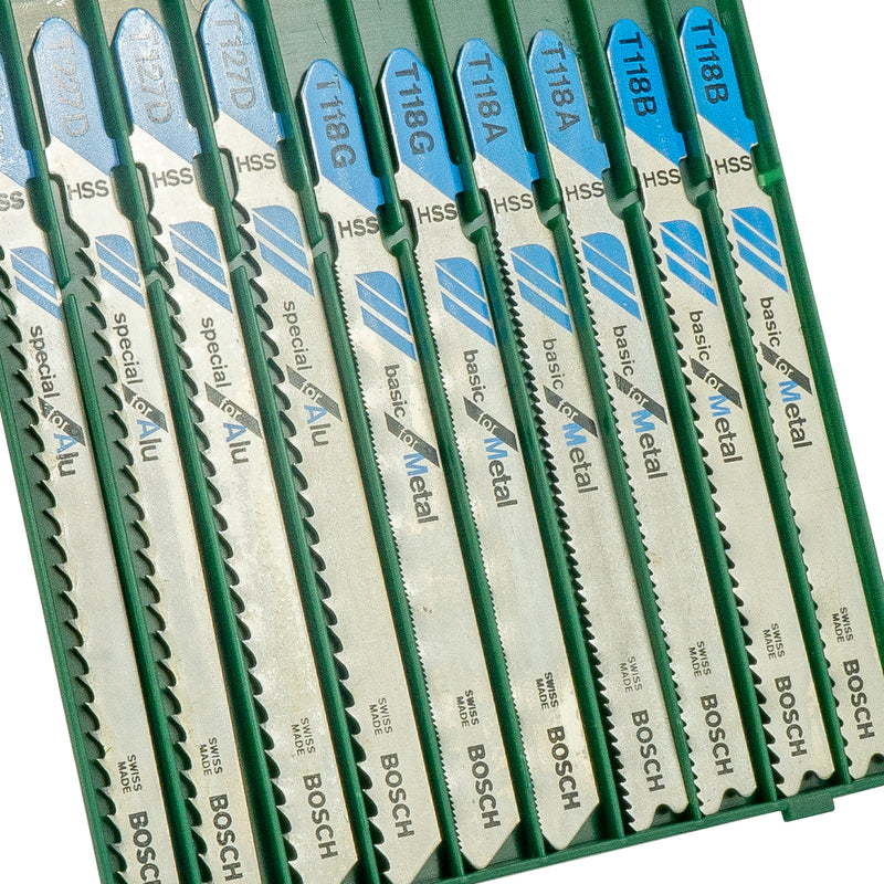 Stichsägeblatt-Set 10-tlg. für Metall (T-Schaft-Aufnahme, Metal, T 118 A / T 118 B / T 118 G / T 127 D / T 227 D)
