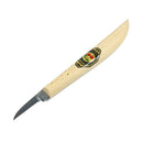 Kerbschnitzmesser mit rundem Rücken und gerader Schneide in Filztasche (Weißbuchenheft, Finnen-, Balsa-, Rosenmesser)