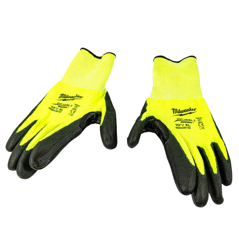 Hi-Vis Schnittschutzhandschuhe (Klasse 3/C, Hohe Sichtbarkeit, Smartswipe)