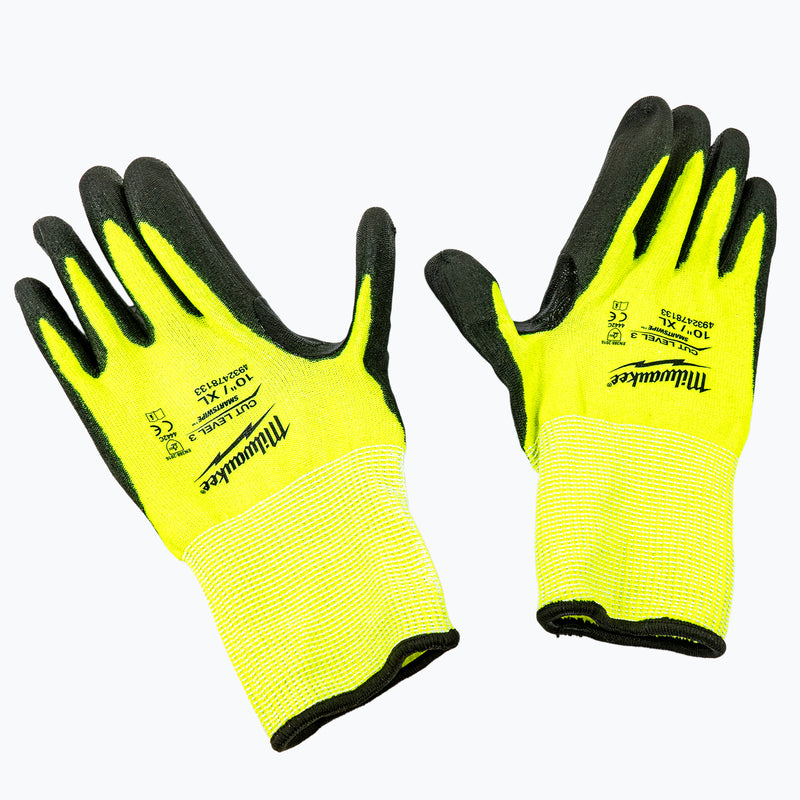 Hi-Vis Schnittschutzhandschuhe (Klasse 3/C, Hohe Sichtbarkeit, Smartswipe)