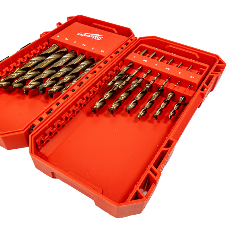 Metallbohrer HSS-G Red Cobalt Set (19-tlg. mit Ø 1,0 - 10,0 mm Steigung 0,5 mm Spiralbohrer DIN 338)