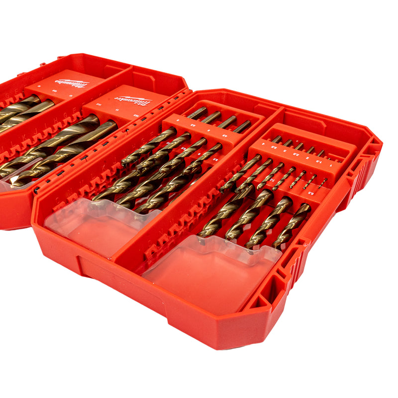 Metallbohrer HSS-G Red Cobalt Set (25-tlg. mit Ø 1,0 - 13,0 mm Steigung 0,5 mm Spiralbohrer DIN 338)