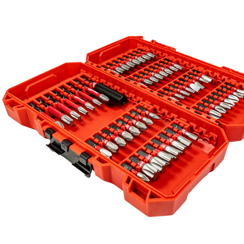 Shockwave Bit-Set Schrauben (56-tlg. mit PH / PZ / TX / HEX / SL / Bithalter, schlagfeste 1/4" Schrauberbits, Kassette für Packout)