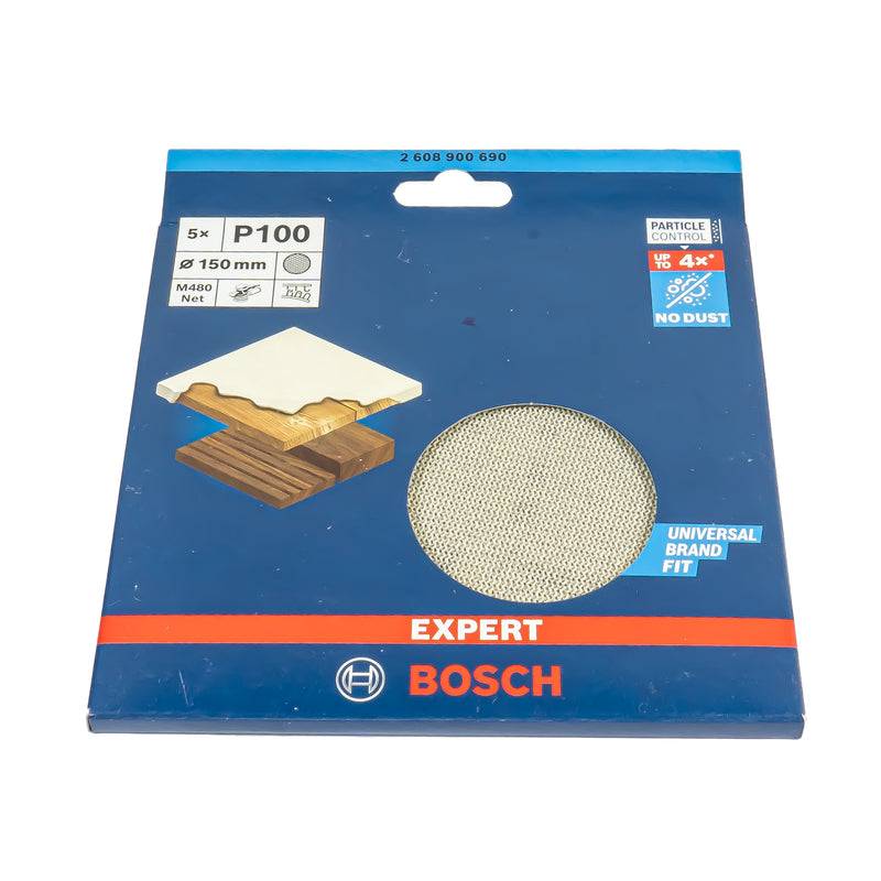 EXPERT M480 Schleifnetz Ø 150 mm, P80 - P400 (5er Pack, für Hartholz & Farbe auf Holz)