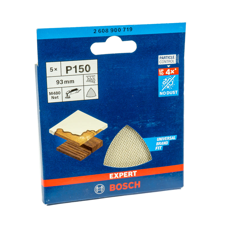 EXPERT M480 Schleifnetz 93 mm für Deltaschleifer, P80 - P400 (5er Pack, für Holz, Farbe, Trockenbauwände)
