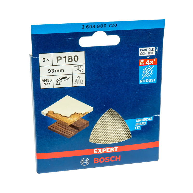 EXPERT M480 Schleifnetz 93 mm für Deltaschleifer, P80 - P400 (5er Pack, für Holz, Farbe, Trockenbauwände)