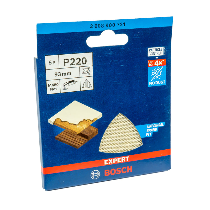 EXPERT M480 Schleifnetz 93 mm für Deltaschleifer, P80 - P400 (5er Pack, für Holz, Farbe, Trockenbauwände)