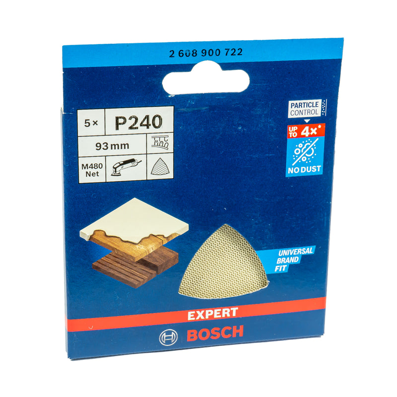 EXPERT M480 Schleifnetz 93 mm für Deltaschleifer, P80 - P400 (5er Pack, für Holz, Farbe, Trockenbauwände)