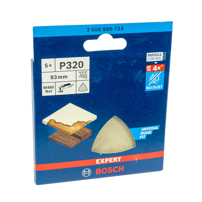 EXPERT M480 Schleifnetz 93 mm für Deltaschleifer, P80 - P400 (5er Pack, für Holz, Farbe, Trockenbauwände)