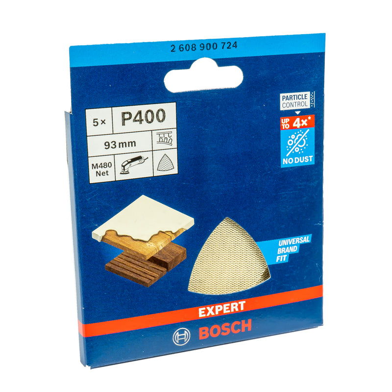 EXPERT M480 Schleifnetz 93 mm für Deltaschleifer, P80 - P400 (5er Pack, für Holz, Farbe, Trockenbauwände)