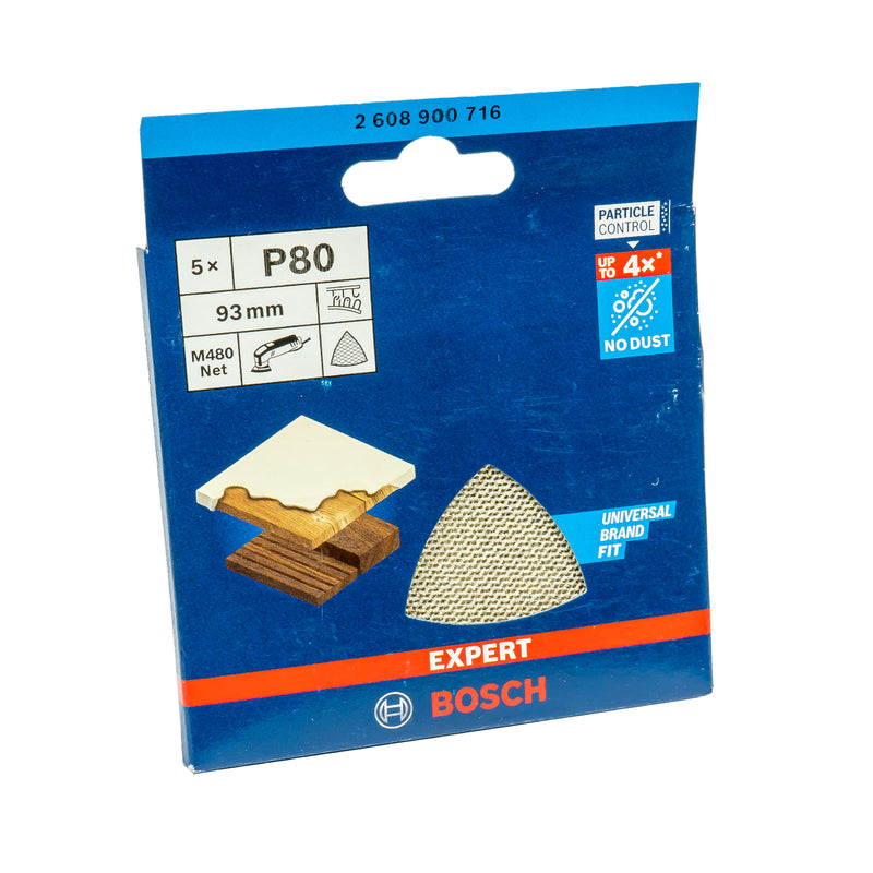 EXPERT M480 Schleifnetz 93 mm für Deltaschleifer, P80 - P400 (5er Pack, für Holz, Farbe, Trockenbauwände)