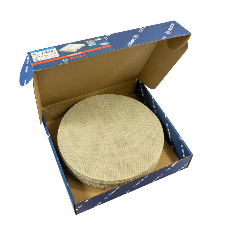 EXPERT M480 Schleifnetz Ø 225 mm für Trockenbauschleifer, P80 - P400 (25er Pack, für Gipskartonplatten, Holz, Plastik)