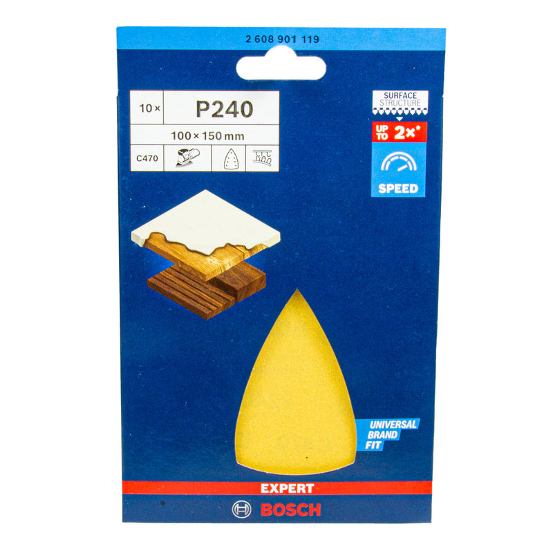 EXPERT Schleifblatt C470, 100 x 150 mm, P40 - P240, 10er Pack, Holz & Farbe