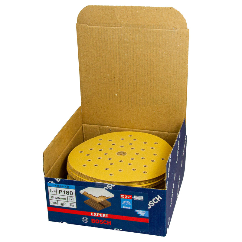 EXPERT Schleifblatt C470, Ø 125 mm, Multilochung, P40 - P400, 50er Pack, Holz & Farbe