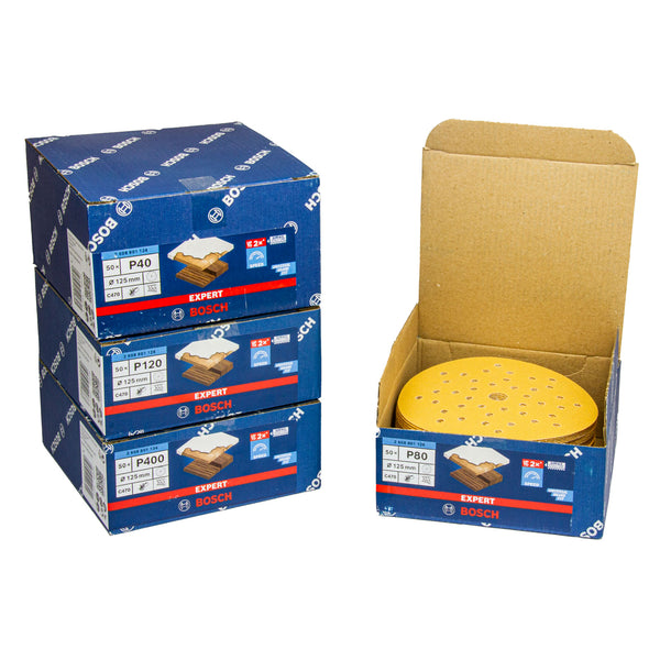 EXPERT Schleifblatt C470, Ø 125 mm, Multilochung, P40 - P400, 50er Pack, Holz & Farbe
