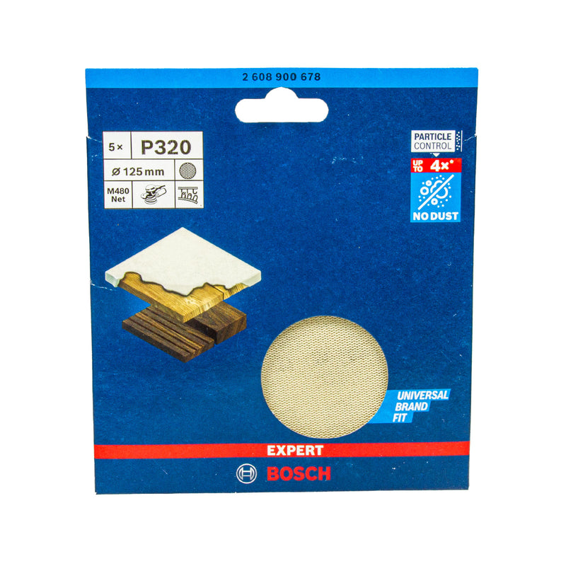 EXPERT Schleifnetz M480, Ø 125 mm, P80 - P400, 5er Pack, Holz & Farbe