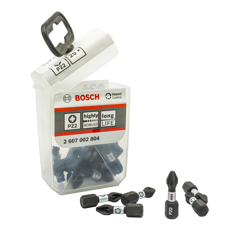 25 x Impact Control Schrauberbit T / PH / PZ (Bits mit 1/4"-Sechskantaufnahme, Optimiert für Schlagschrauber)