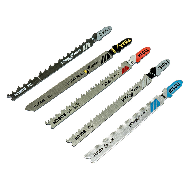5-tlg. Stichsägeblatt-Set Allrounder (für Holz, PVC, Metall, Leder, Gummi)