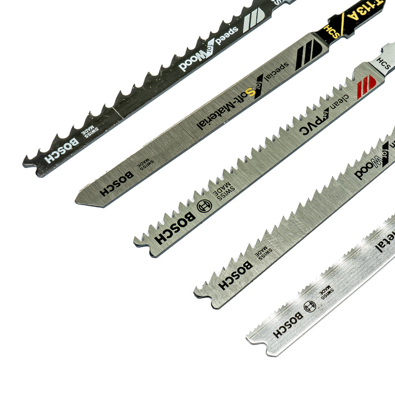 5-tlg. Stichsägeblatt-Set Allrounder (für Holz, PVC, Metall, Leder, Gummi)
