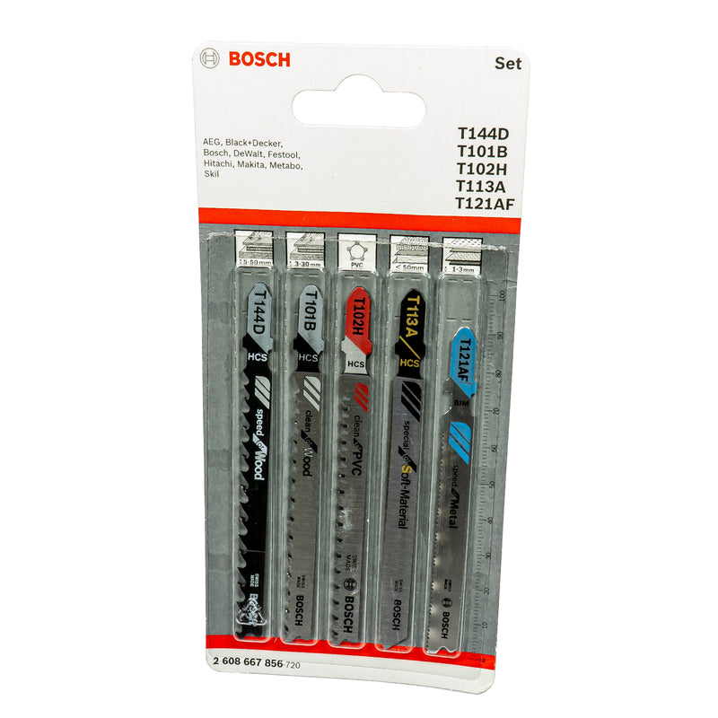 5-tlg. Stichsägeblatt-Set Allrounder (für Holz, PVC, Metall, Leder, Gummi)