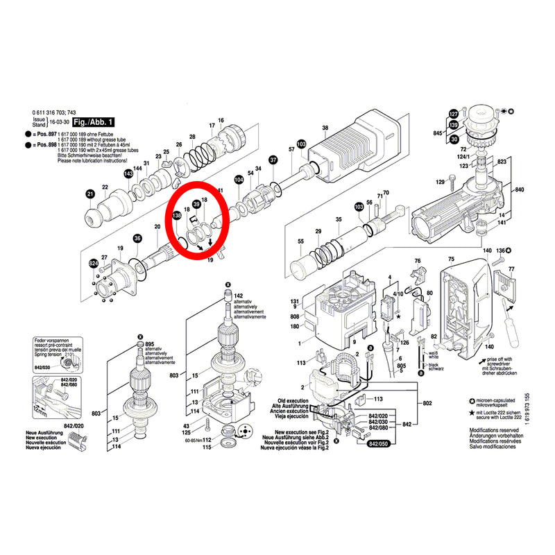 Radial-Wellendichtring für Schlaghammer GSH 10 C & GSH 11 E (Pos. 39)