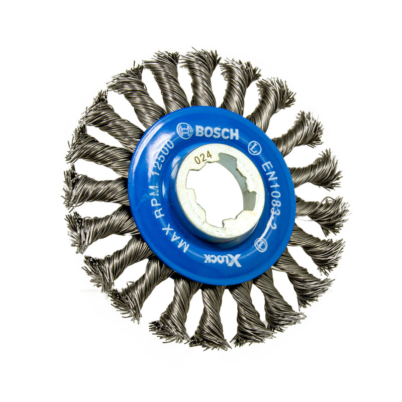 X-LOCK Scheibenbürste Ø 115 mm | 0.5 mm gezopfter Stahldraht | Heavy for Metal