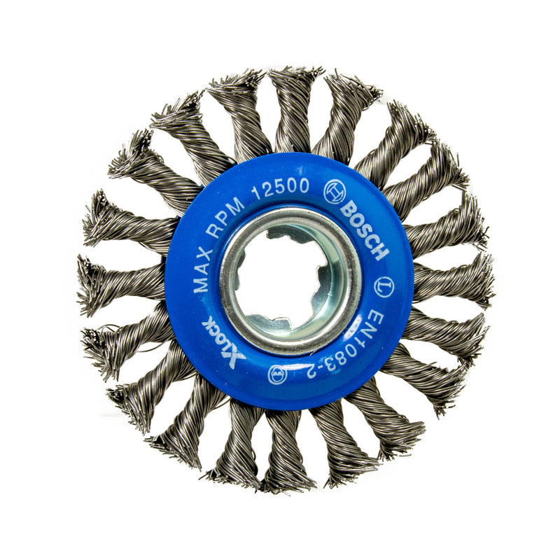 X-LOCK Scheibenbürste Ø 115 mm | 0.5 mm gezopfter Stahldraht | Heavy for Metal