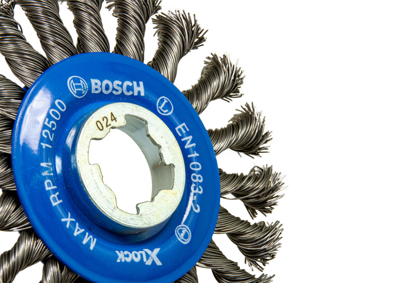 X-LOCK Scheibenbürste Ø 115 mm | 0.5 mm gezopfter Stahldraht | Heavy for Metal