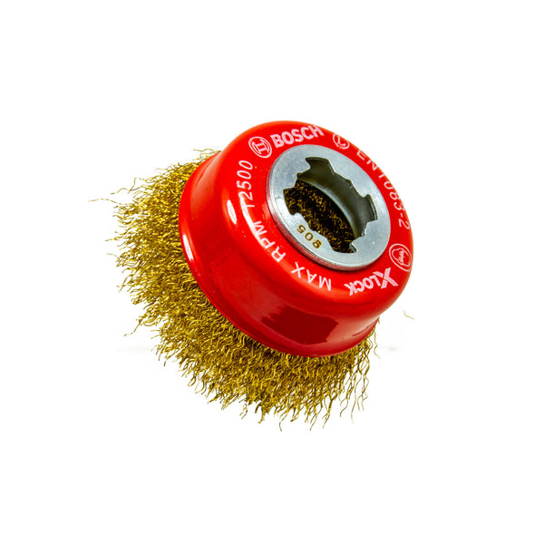 X-LOCK Topfbürste Ø 75 mm, 0.3 mm gewellter Messingdraht, Clean for Metal