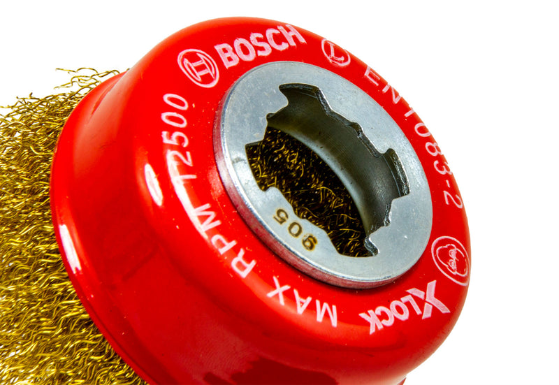 X-LOCK Topfbürste Ø 75 mm, 0.3 mm gewellter Messingdraht, Clean for Metal