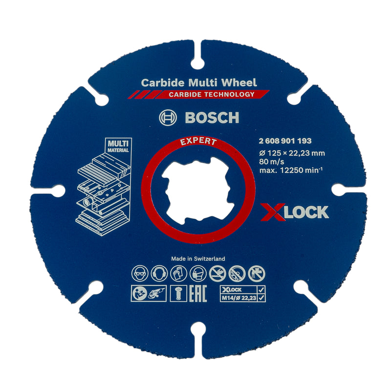 X-LOCK 125 mm Trenn- & Fächerschleifscheibe, Carbide Multi Wheel im Set