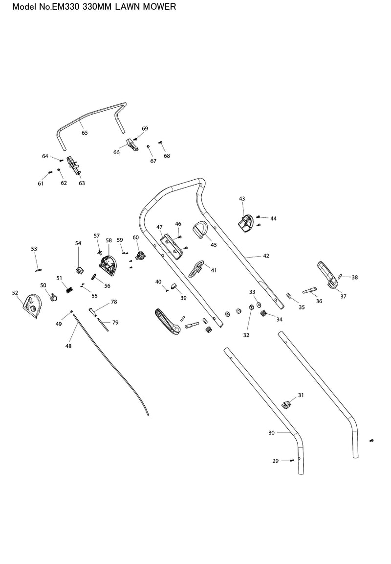 EM330 Ersatzteile | Elektro-Rasenmäher 230 V | Ersatzteilliste