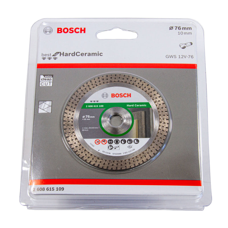 76 mm Diamanttrennscheibe, Best for HardCeramic, Fliesen (Bohrungs-Ø 10 mm für kleine Winkelschleifer)